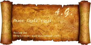 Auer Györgyi névjegykártya